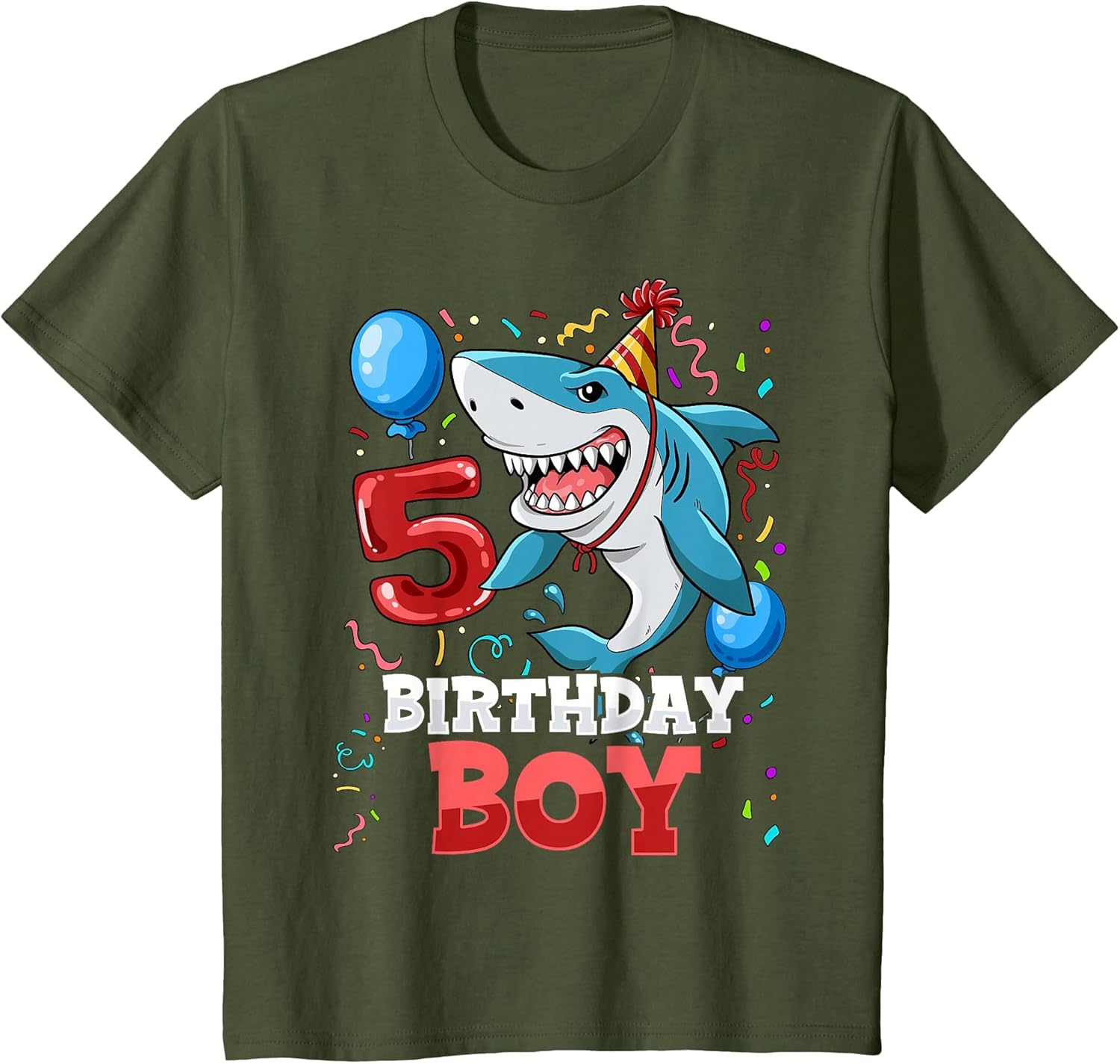 Kids Shark 5th Birthday Boy