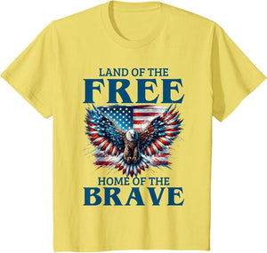 Land of The Free Home of The Brave Eagle USA Vintage Flag
