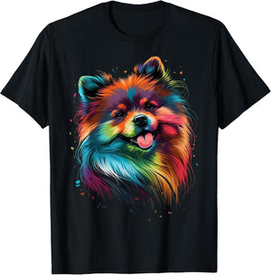 Cute Pomeranian Colorful Dog Face