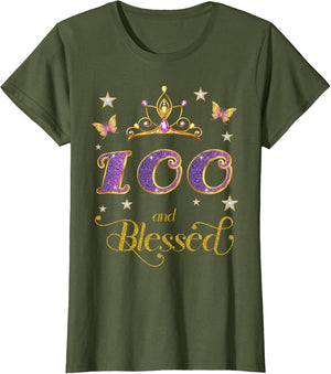100 and Blessed 100 Years Old Birthday 100th Birthday