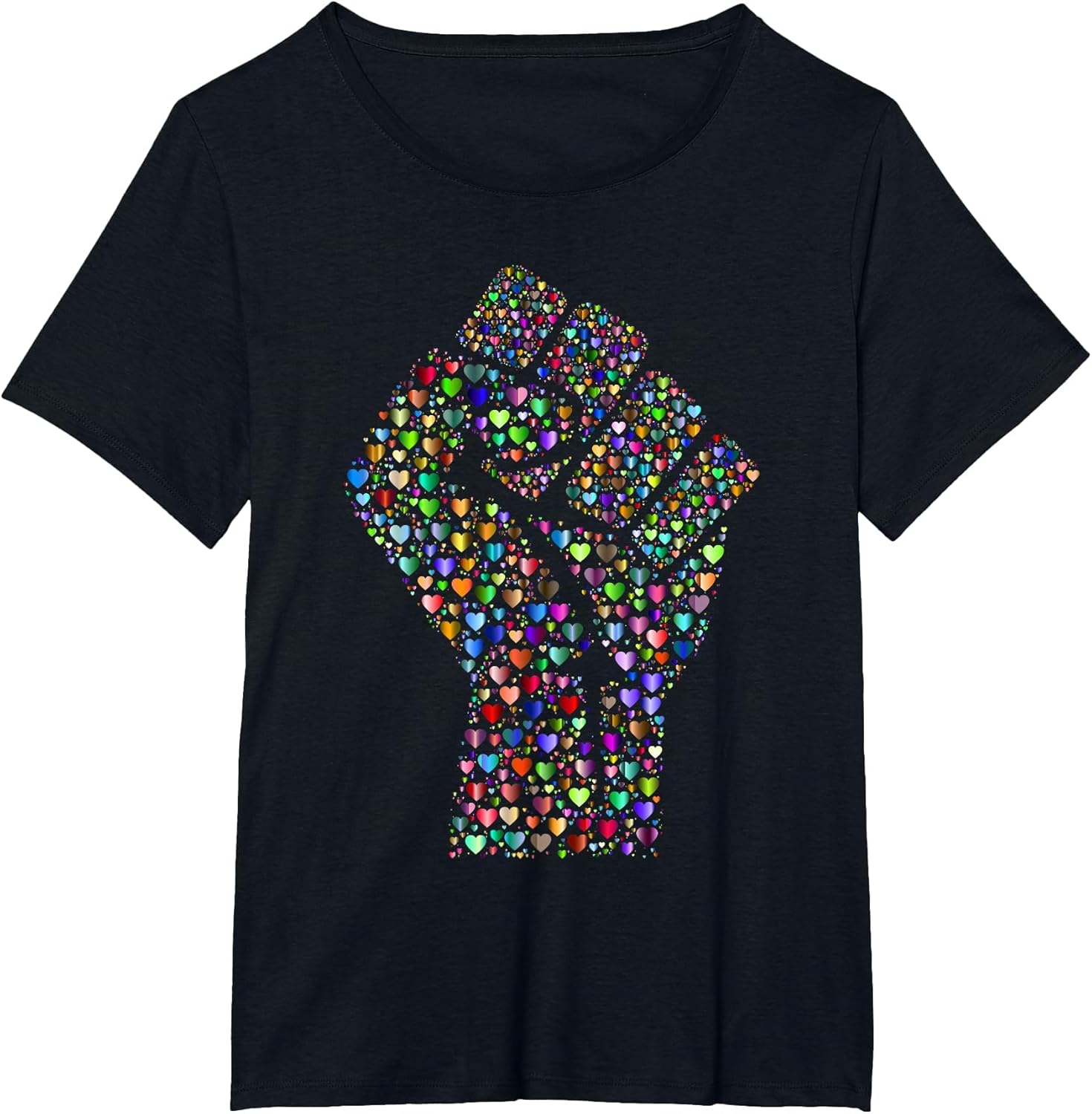 Resist Fist Rainbow Hearts Love