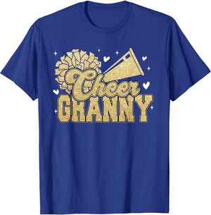 Cheer Granny Biggest Fan Cheerleader Yellow Gold Pom Pom