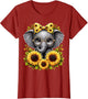Cute Baby Elephant with Sunflower