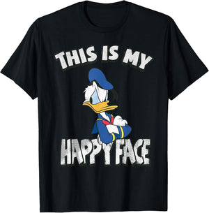 Disney Mickey and Friends Donald Duck Happy Face , Men, Black, Large
