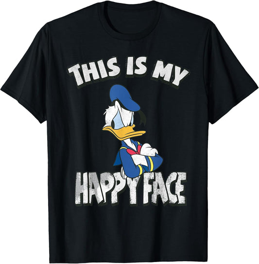 Disney Mickey and Friends Donald Duck Happy Face , Men, Black, Large