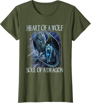 Heart of Wolf Soul of A Dragon - Cool Dragon - Wolf Warrior