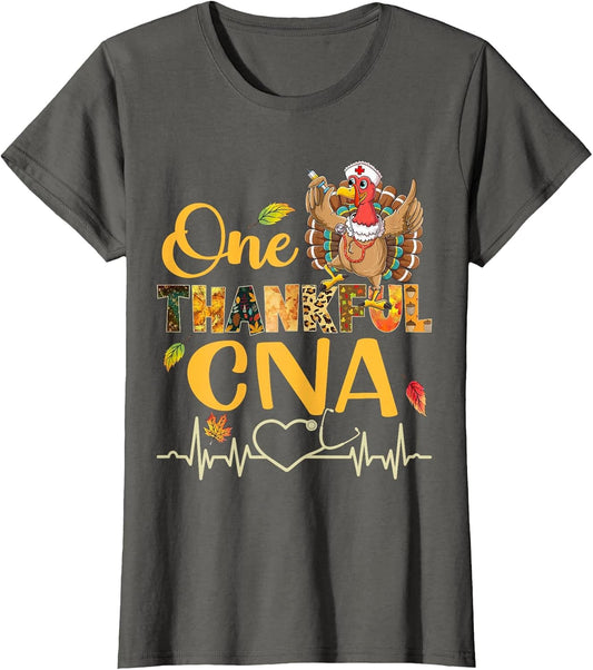 One Thankful CNA Nurse Turkey Stethoscope Thanksgiving Fall
