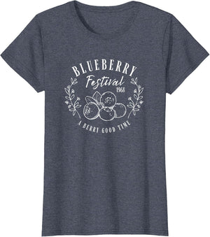 Blueberry Festival Vintage Lineart Illustration Blueberries