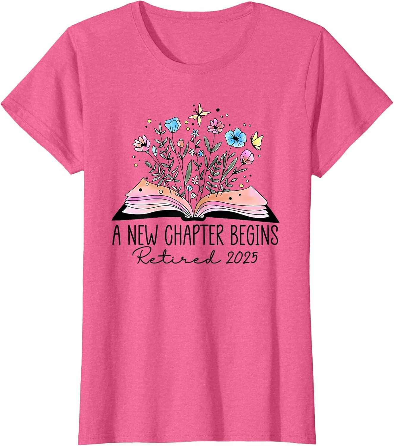 Floral Book a New Chapter Begins Retired Retirement Teacher