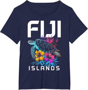 Fiji Islands Sea Turtle Flowers Scuba Diving Surfer Souvenir