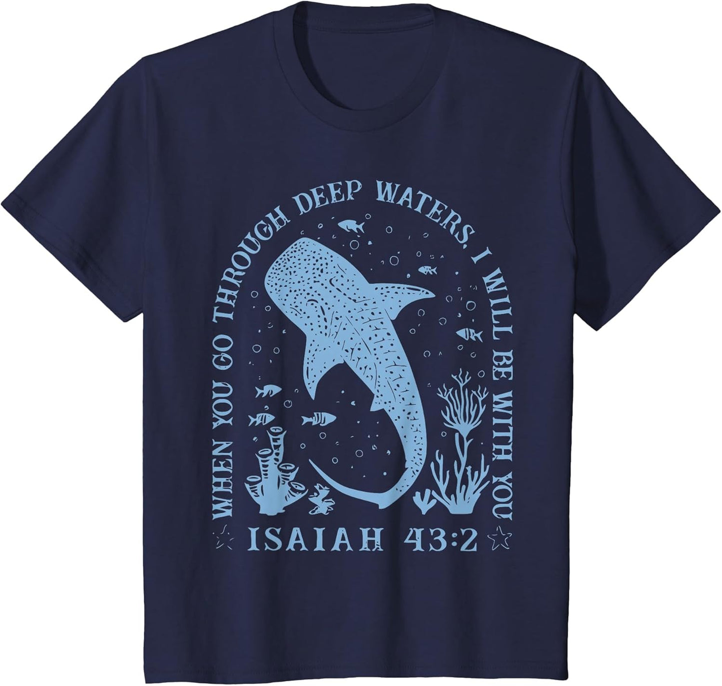 Isaiah 43:2 Beach Whale Shark Christian Jesus Ready to Press