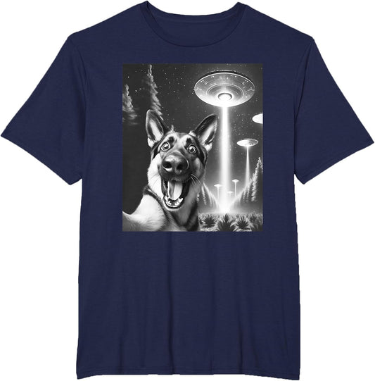 Funny German Shepherd Alien UFO Taking a Selfie Dog Mom Dad