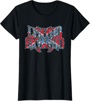 Lynyrd Skynyrd Vintage Logo Rock Biker US Flag Southern