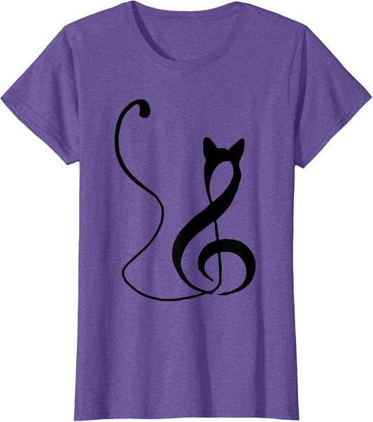 Music Note Inspired Cat Minimalist Music Lover Design