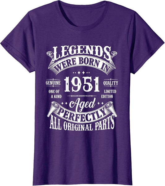 75th Birthday Shirt Vintage Born in 1951 75 Years Old B-Day