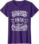 75th Birthday Shirt Vintage Born in 1951 75 Years Old B-Day