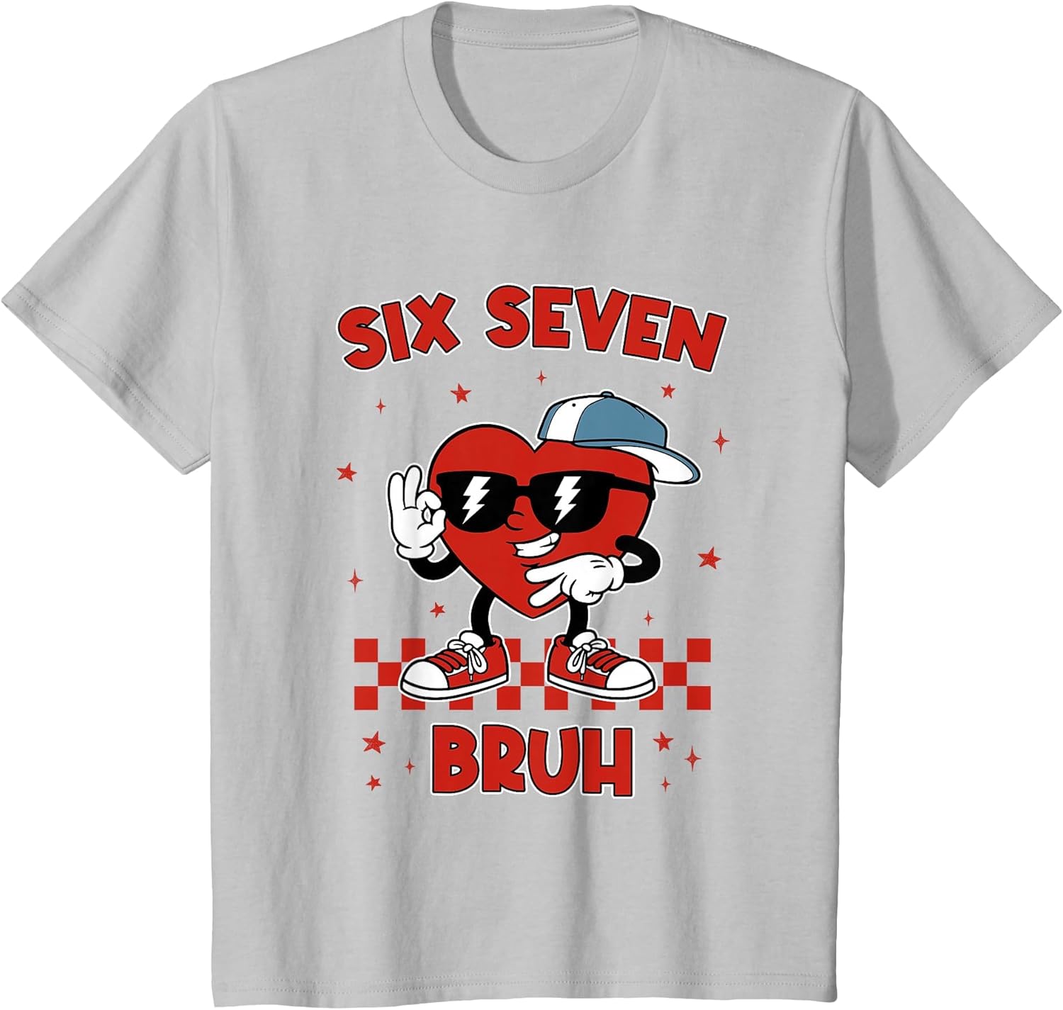 Funny Six Seven Bruh 6 7 Meme Heart Valentines Kids Boys