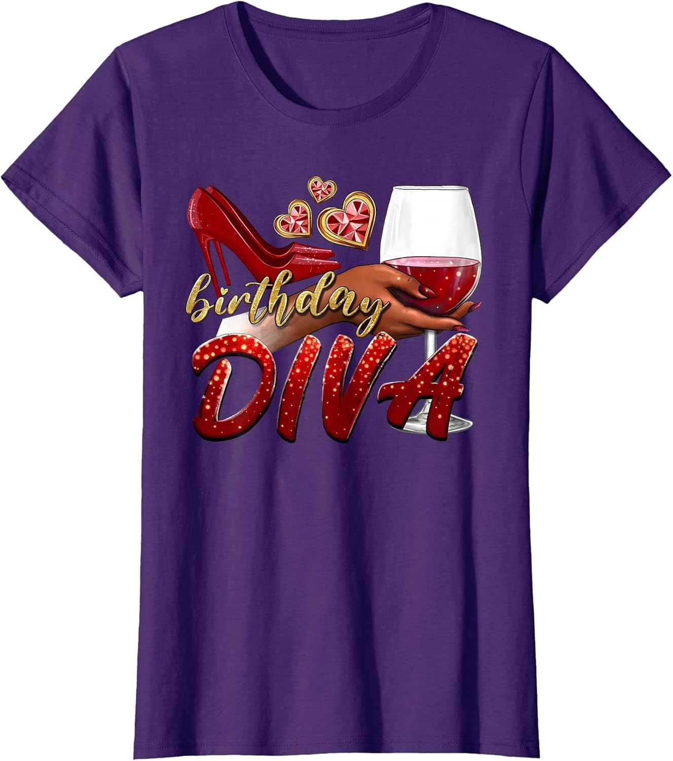 Funny Birthday Diva Happy Birthday Heels Shoes and Champagne