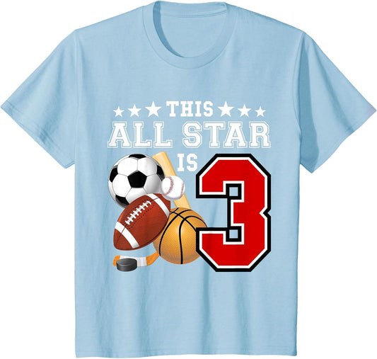 Kids 3 Year Old Sports Star Birthday Party All Sport 3rd Gift
