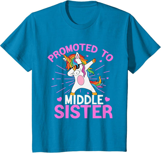 Kids Promoted to Middle Sister Unicorn Baby Announcement Toddler