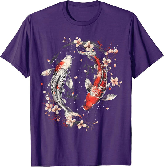 Cherry Blossom Koi Carp Fish Japanese Sakura Graphic Art