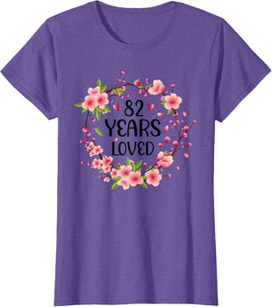 Floral 82 Years Old 82nd Birthday Women 82 Years Loved