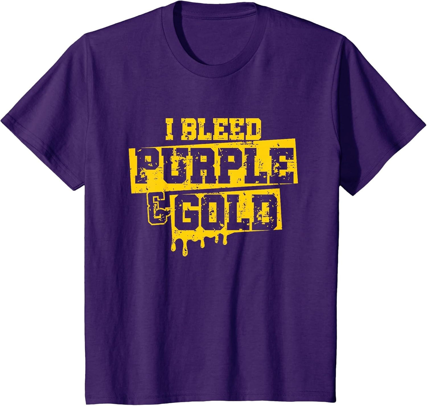 I Bleed Purple & Gold Game Day Group School Football Sports