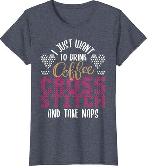 Drink Coffee Cross Stitch and Take Naps - Cross Stitching