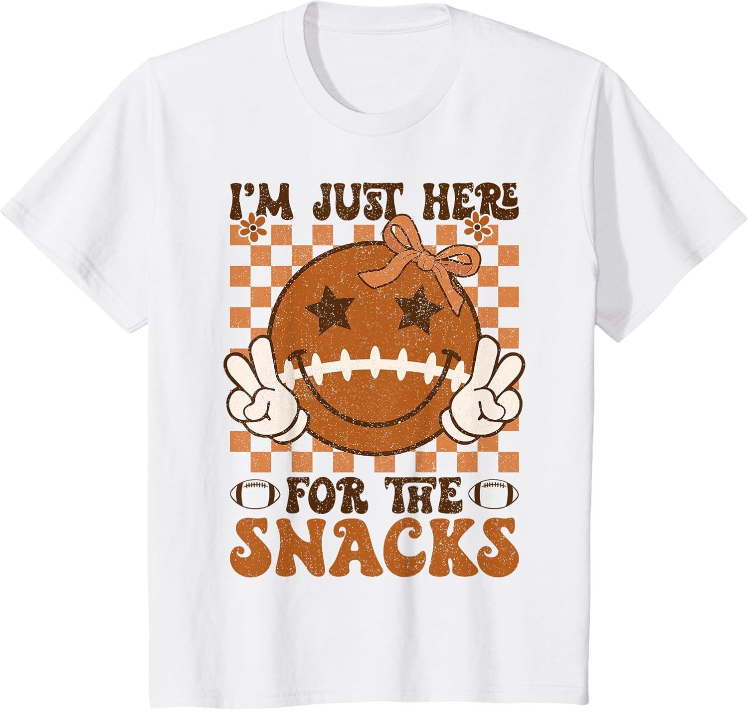 I'm Just Here for The Snacks Football Retro Game Day Girls
