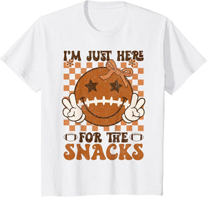 I'm Just Here for The Snacks Football Retro Game Day Girls