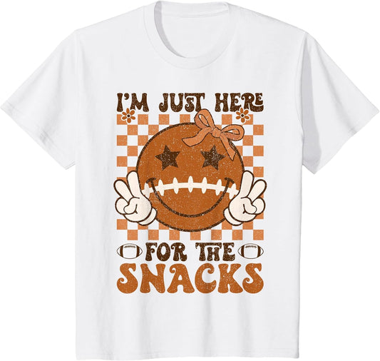 I'm Just Here for The Snacks Football Retro Game Day Girls