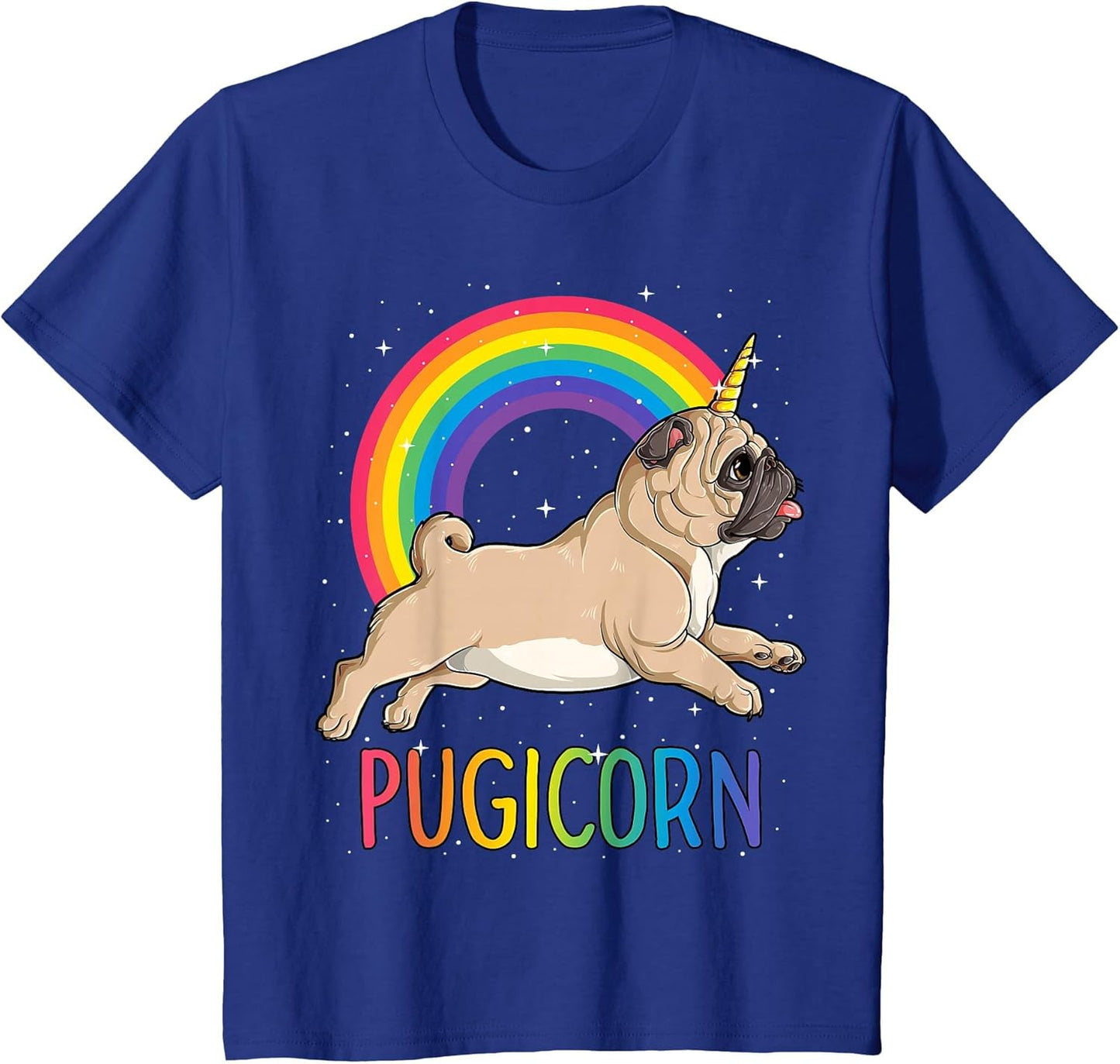 Pugicorn Pug Unicorn T Shirt Girls Kids Space Galaxy Rainbow