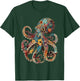 Octopus Floral Vintage Flowers Squid Kraken Scuba Diving