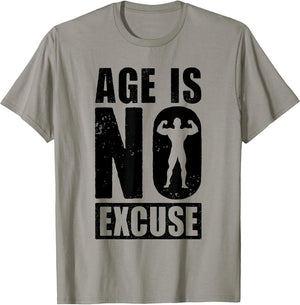 Age is No Excuse Funny Old Age Gym Lover Fitness Workout