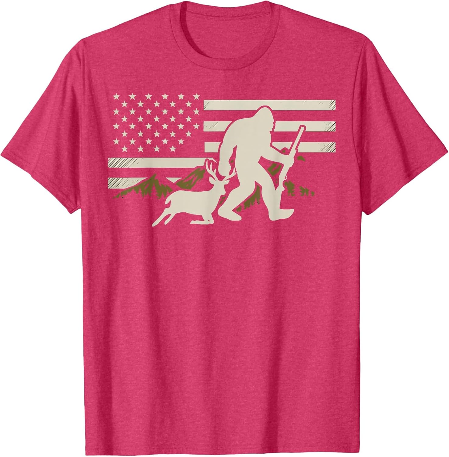 Bigfoot Deer Hunting USA Flag Deer Hunting Buck Season
