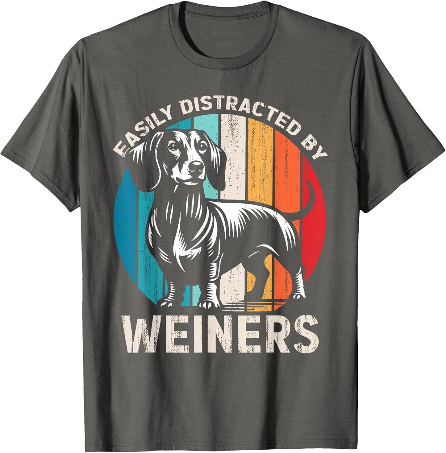 Easily Distracted by Weiners Funny Dog Lover Retro