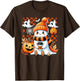 Cute Coffee Ghost with Pumpkin Cappuccino Autumn Halloween
