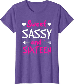 Happy 16th Birthday Sweet Sassy Sixteen Girls 16 Years Old