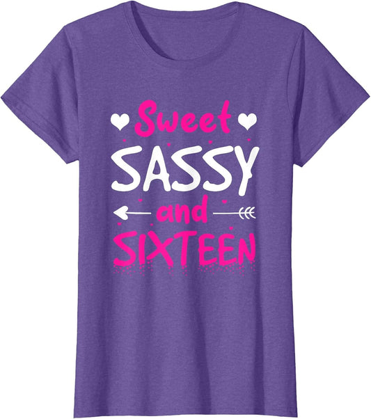 Happy 16th Birthday Sweet Sassy Sixteen Girls 16 Years Old