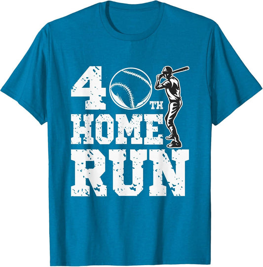 Funny Baseball 40th Home Run 40 Year Old 40th Birthday Shirt