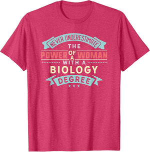 Funny Biology Degree Major Shirt Strong Woman Graduation