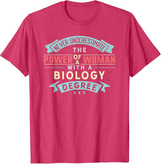 Funny Biology Degree Major Shirt Strong Woman Graduation