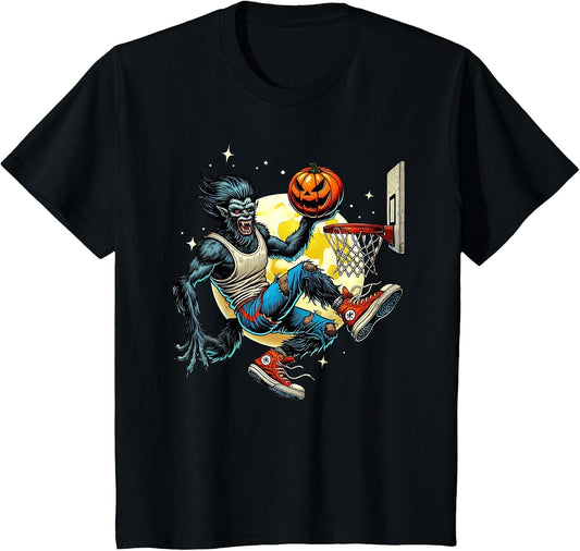 Halloween Werewolf Basketball Player Slam Dunk Graphic