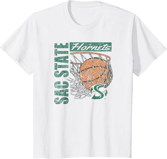 Sacramento State Hornets Vintage Basketball 90's White