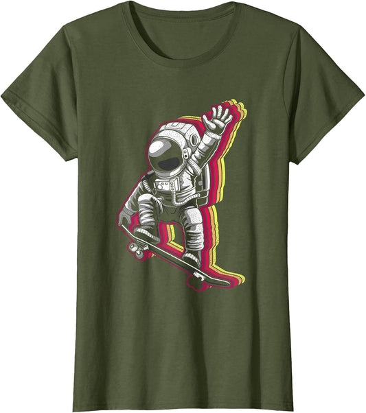 Skating Astronaut Skater Boy Outfit 80s Skateboard