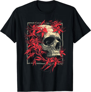 Red Spider Lily Flower Skull Skeleton Japanese Anime Otaku