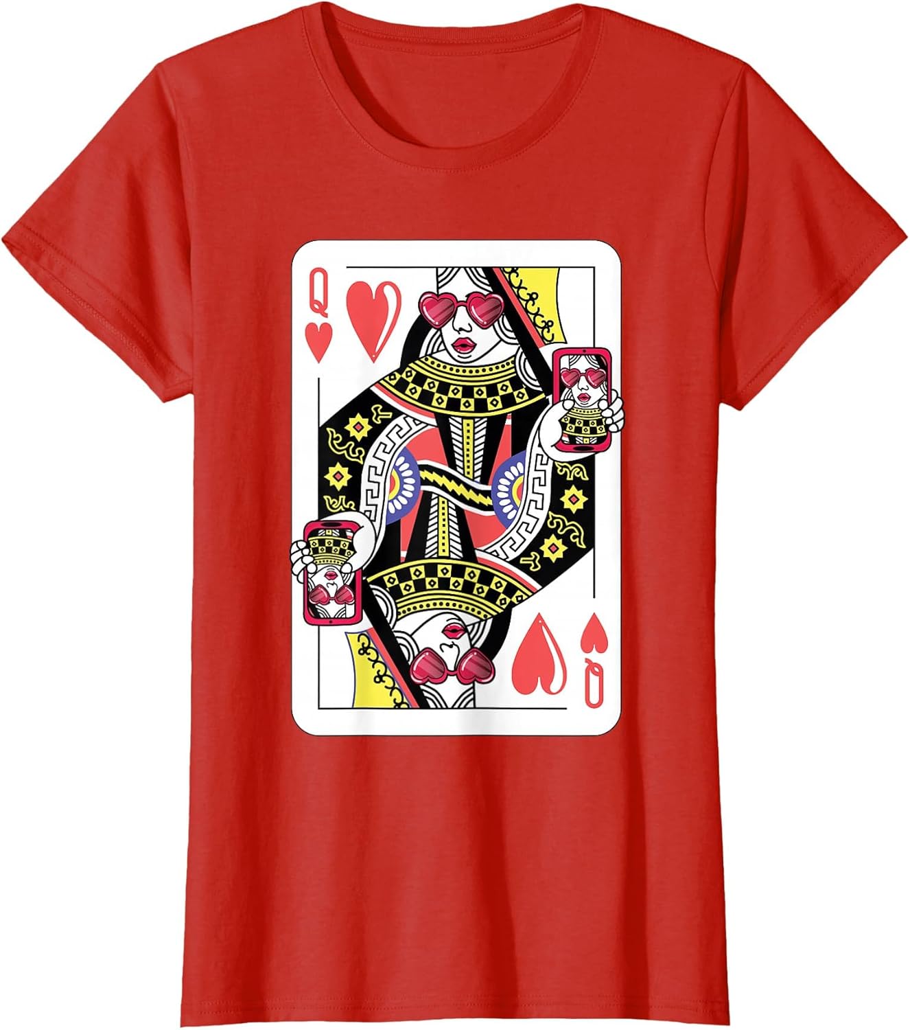 Queen of Hearts Funny Playing Card Shirt. Poker Costume Gift