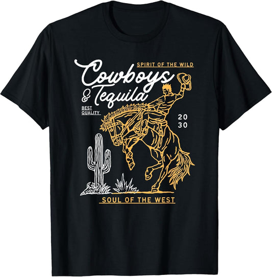Cowboys and Tequila Country Rodeo Vintage Horse Riding Texas