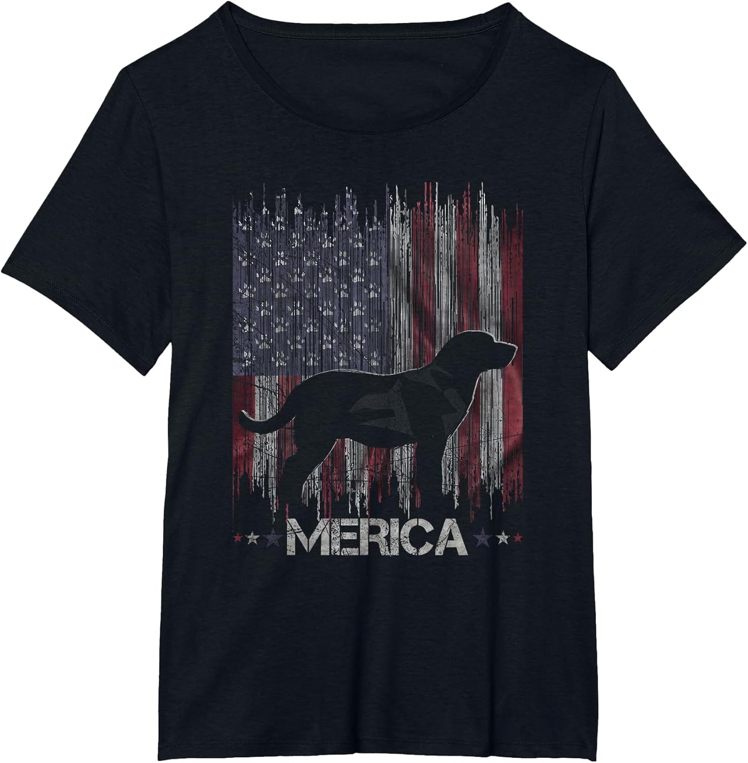 Vintage Labrador Dog, Merica Lab Dog USA Flag Silhouette