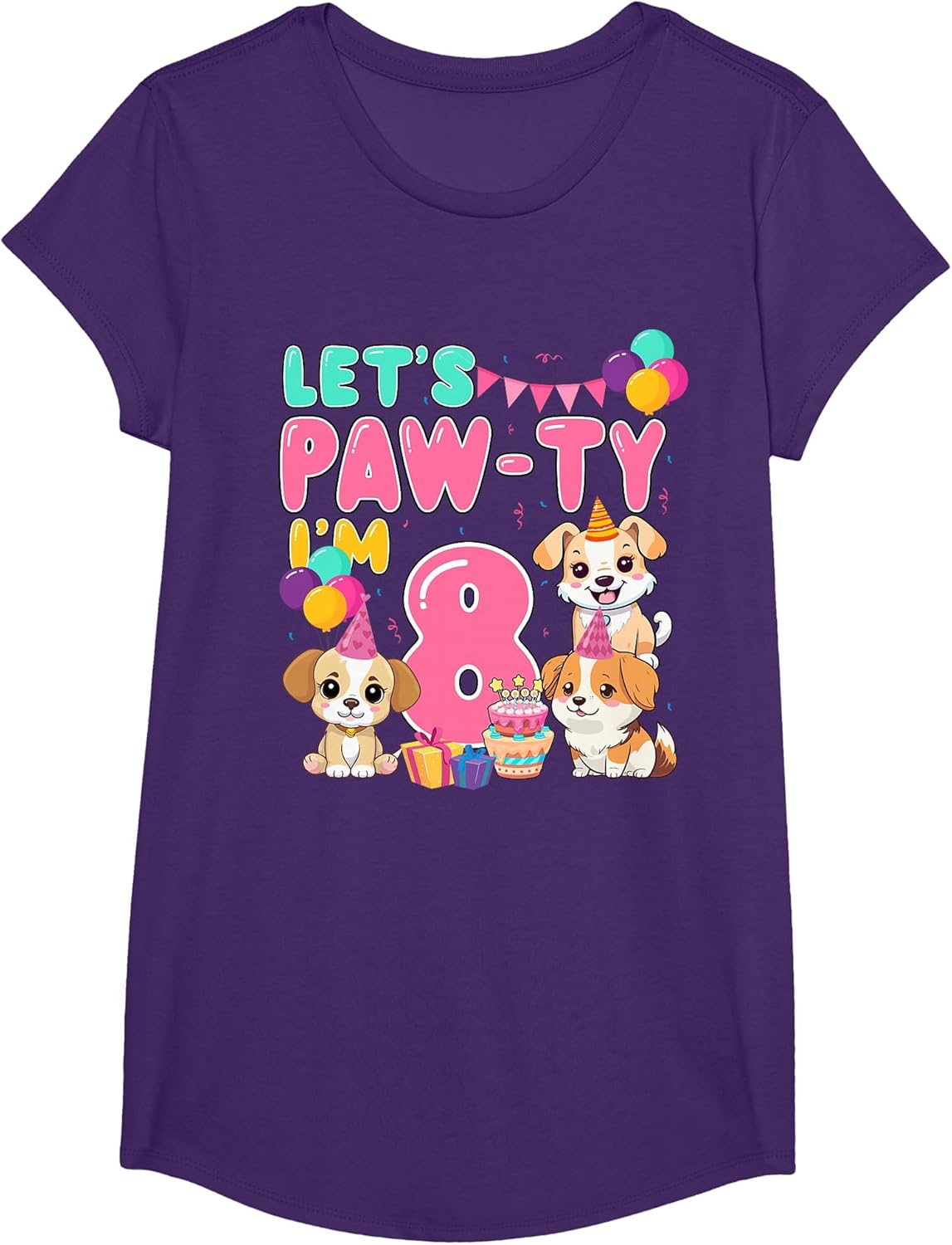 Let's Pawty I'm 8 Year Old Dog Theme Birthday Party